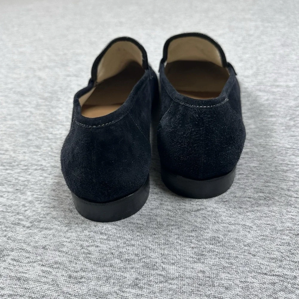 Moreschi Penny Loafers Mens Size 10.5 Blue Suede Leather Shoes Italy Made